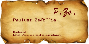 Paulusz Zsófia névjegykártya