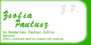 zsofia paulusz business card