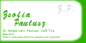 zsofia paulusz business card